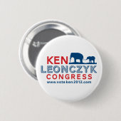 Ken Leonczyk für Kongress-Knopf Button (Vorne & Hinten)