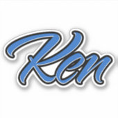 Ken Name blue Aufkleber Sticker Stickerset (Vorderseite)