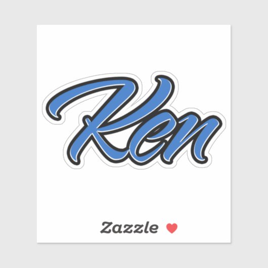 Ken Name blue Aufkleber Sticker Stickerset (Blatt)