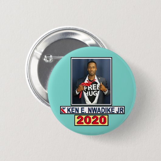 Ken W. Nwadike, Jr. für Präsident Button (Vorne & Hinten)