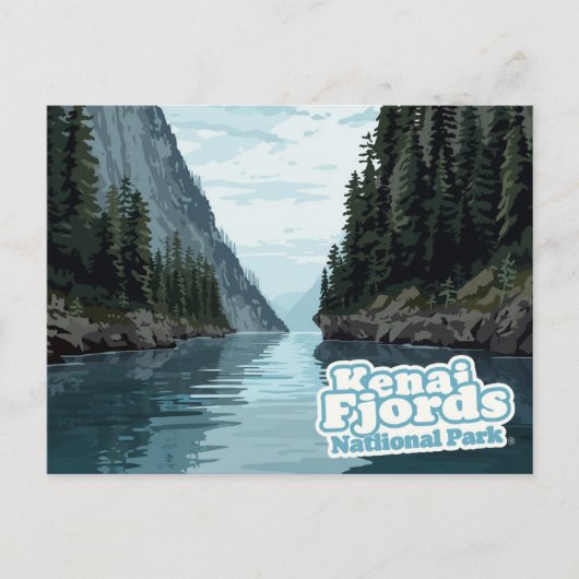 Kenai Fjords Alaska Fjord Art Print Postkarte (Vorderseite)