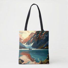 Kenai Fjords Alaska Vintage Reise Illustration Tasche