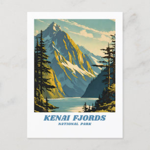 Kenai Fjords National Park Illustrationsretro Clas Postkarte