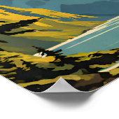 Kenai Fjords National Park Illustrationsretro Poster (Ecke)