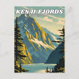 Kenai Fjords National Park Illustrationsretro Postkarte