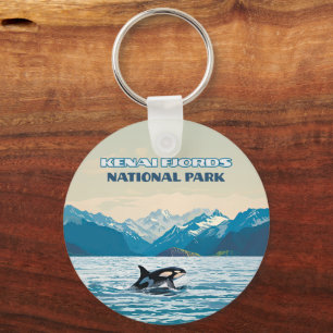 Kenai Fjords National Park Orca Alaska Vintage Schlüsselanhänger