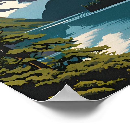 Kenai Fjords National Park Travel Poster (Ecke)