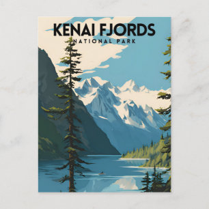 Kenai Fjords National Park Travel Poster Postkarte