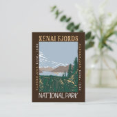 Kenai Fjords Nationalpark Alaska Retro erschüttert Postkarte (Stehend Vorderseite)