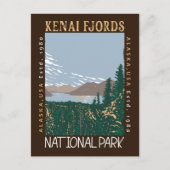 Kenai Fjords Nationalpark Alaska Retro erschüttert Postkarte (Vorderseite)