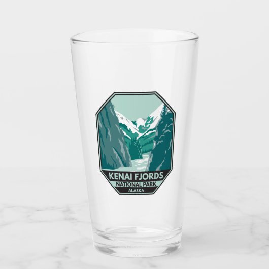 Kenai Fjords Nationalpark Alaska Vintag Glas (Vorderseite)