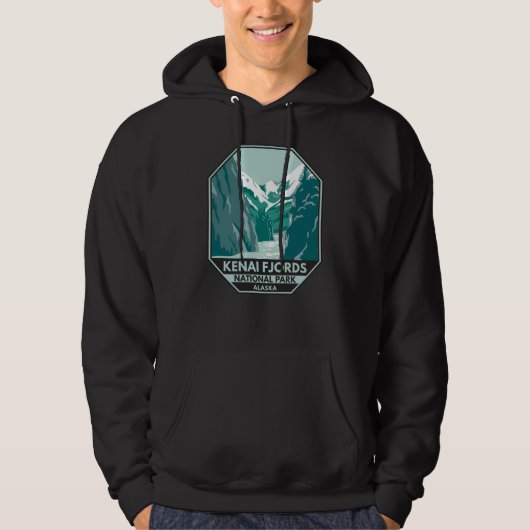 Kenai Fjords Nationalpark Alaska Vintag Hoodie (Vorderseite)