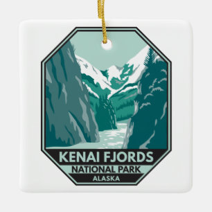 Kenai Fjords Nationalpark Alaska Vintag Keramikornament