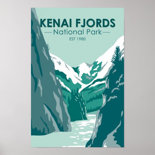 Kenai Fjords Nationalpark Alaska Vintag Poster (Vorne)