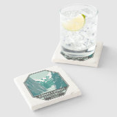 Kenai Fjords Nationalpark Alaska Vintag Steinuntersetzer (Seitenansicht)