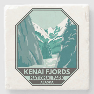 Kenai Fjords Nationalpark Alaska Vintag Steinuntersetzer