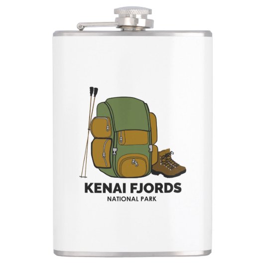 Kenai Fjords Nationalpark Backpack Flachmann (Vorderseite)