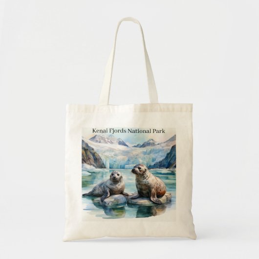 Kenai Fjords Nationalpark Hafen Siegel Tote Bag Tragetasche (Vorne)