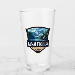 Kenai Fjords Nationalpark Illustration Retro Art Glas