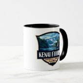 Kenai Fjords Nationalpark Illustration Retro Art Tasse (VorderseiteRechts)