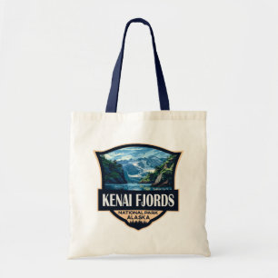 Kenai Fjords Nationalpark Illustration Retro Art Tragetasche