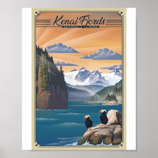 Kenai Fjords Nationalpark Litho Artwork Poster (Vorne)
