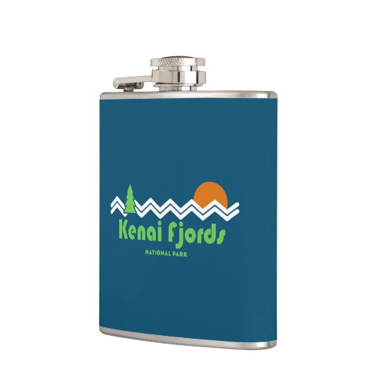 Kenai Fjords Nationalpark Retro Flachmann (Links)