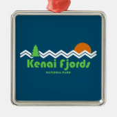Kenai Fjords Nationalpark Retro Ornament Aus Metall (Vorne)