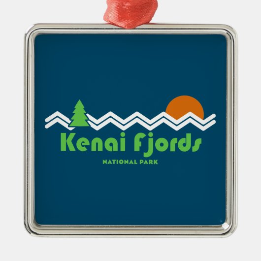 Kenai Fjords Nationalpark Retro Ornament Aus Metall (Vorne)