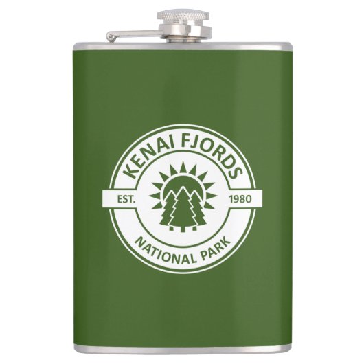 Kenai Fjords Nationalpark Sun Trees Flachmann (Vorderseite)