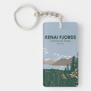 Kenai Fjords Nationalpark Vintage-Doppelseite Schlüsselanhänger