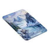 Kenai Fjords Nationalpark Wasserfarben Malerei Magnet (Rechte Seite)