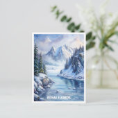 Kenai Fjords Nationalpark Wasserfarben Malerei Postkarte (Stehend Vorderseite)