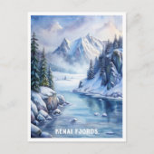 Kenai Fjords Nationalpark Wasserfarben Malerei Postkarte (Vorderseite)