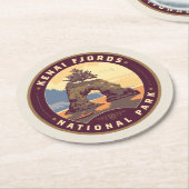 Kenai Fjords Nationalparks Runder Pappuntersetzer (Angewinkelt)