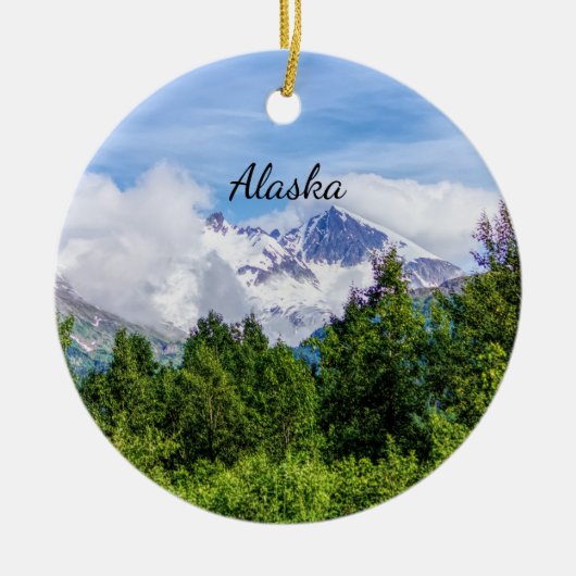 Kenai Fjords Snowy Mountains Ornament (Vorne)