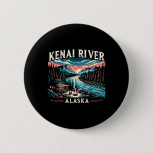 Kenai Fluss Alaska Ak Lachsangeln Camping Wandern Button