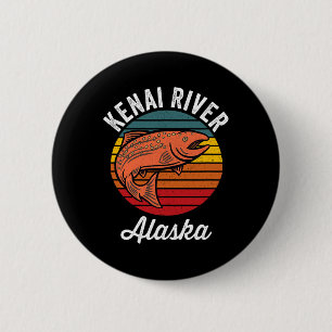 Kenai-Fluss Alaska Lachs-Angeln Button