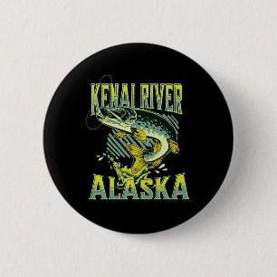 Kenai River Alaska Angelurlaub Angler  Button