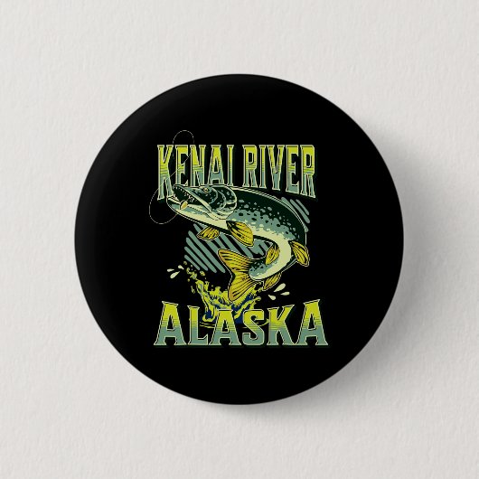 Kenai River Alaska Angelurlaub Angler  Button (Vorderseite)