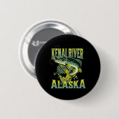 Kenai River Alaska Angelurlaub Angler  Button (Vorne & Hinten)