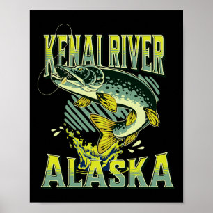 Kenai River Alaska Angelurlaub Angler Poster