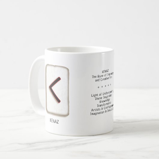 Kenaz RuneStone-Tasse Kaffeetasse (Vorderseite Links)