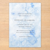 Kendall Blue Elegant Wedding Save the Date Acryleinladungen (Vorderseite)