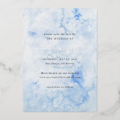 Kendall Blue Elegant Wedding Save the Date Folieneinladung (Vorderseite)