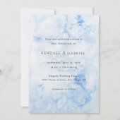 Kendall Blue Watercolor Elegante Hochzeit Einladung (Vorderseite)
