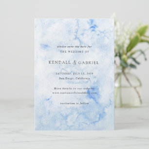 Kendall Blue Watercolor Elegante Hochzeit Save The Date