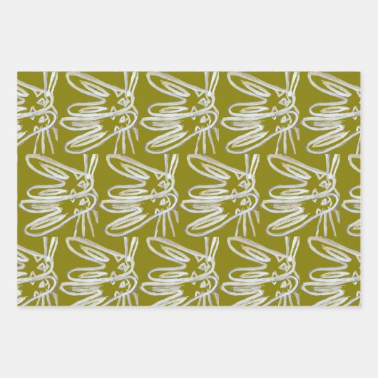 Kendall Boggs Fine Art Rabbit-Wrapapier Geschenkpapier Set (Vorderseite)