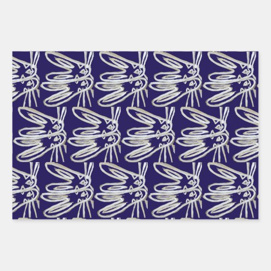 Kendall Boggs Fine Art Rabbit Wrapping paper Geschenkpapier Set (Vorderseite 2)