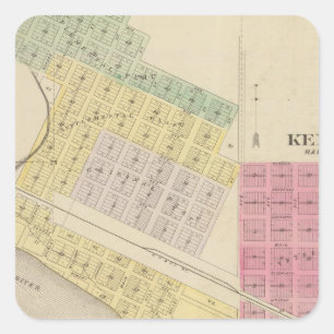 Kendall, Morganville, Silber, Idana, Kansas Quadratischer Aufkleber